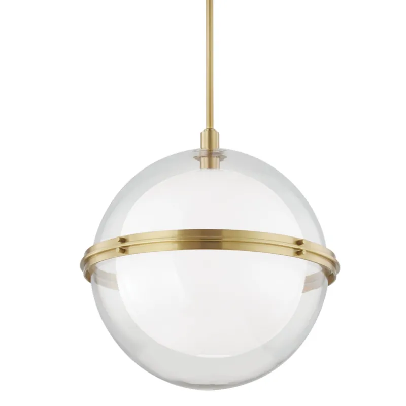 Northport 1-Light Pendant in Aged Brass 22W x 22H