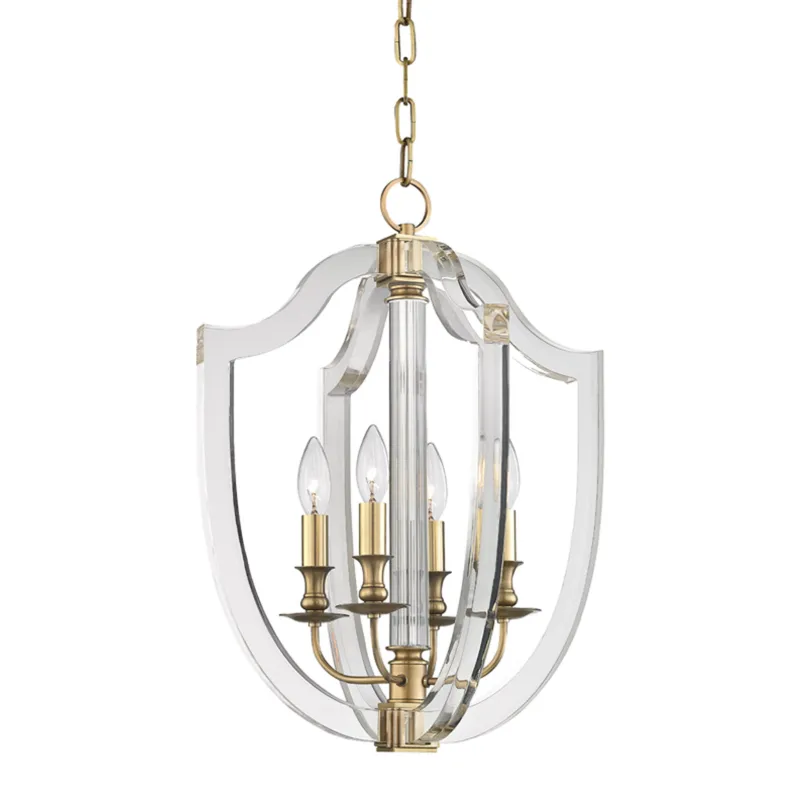 Arietta 4-Light Pendant in Aged Brass 16.5L x 16.5W x 22H