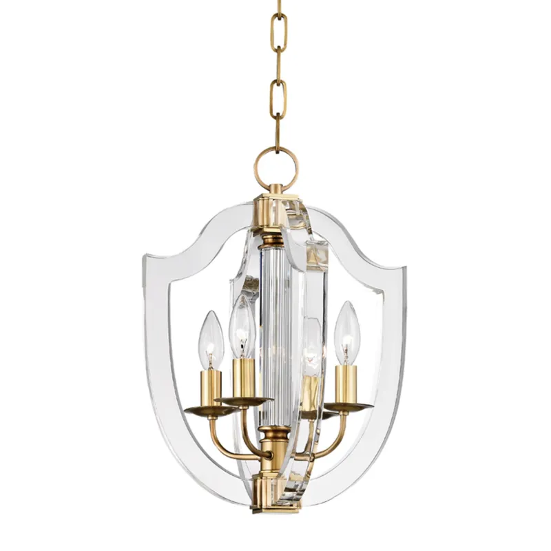 Arietta 4-Light Pendant in Aged Brass 12.5L x 12.5W x 17H