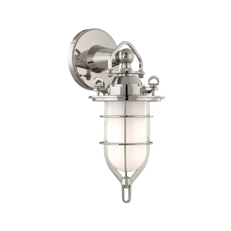 New Canaan 1-Light Bath and Vanity in Polished Nickel 6.5W x 15H