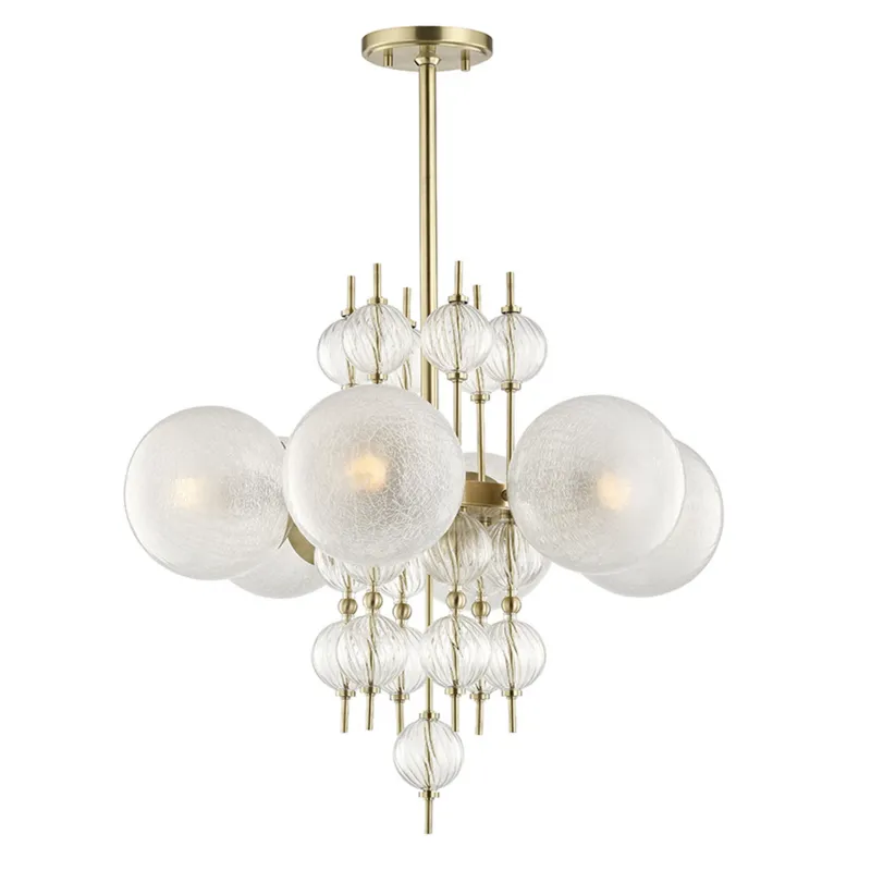 Calypso 6-Light Chandelier in Aged Brass 27.25W x 25H