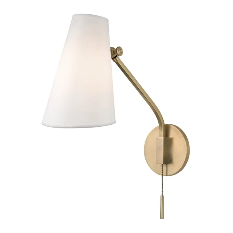 Patten 1-Light Wall Sconce in Aged Brass 5.75W x 17.5H
