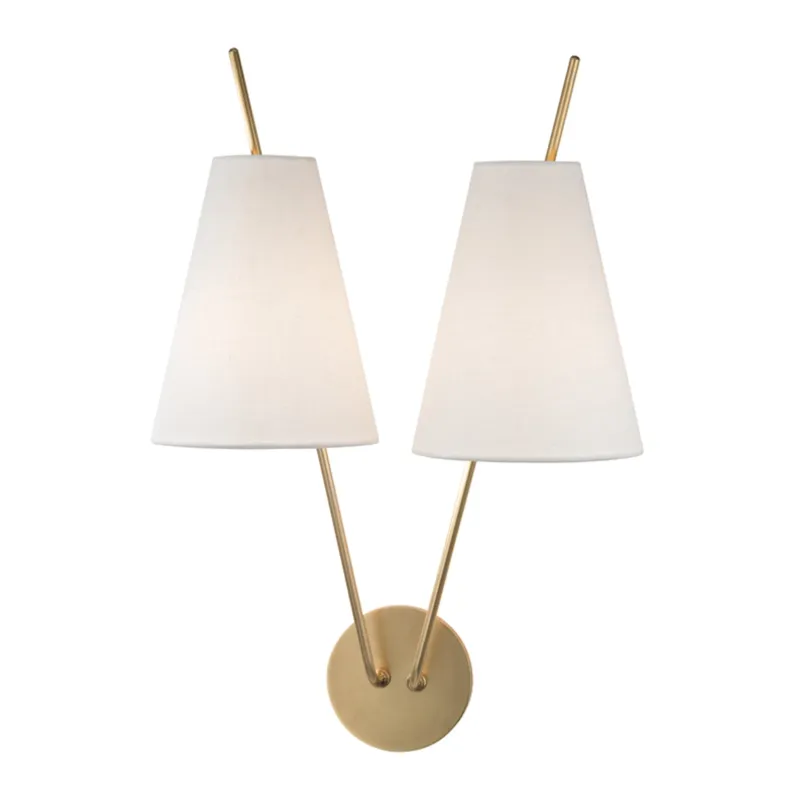 Campagna 2-Light Wall Sconce in Aged Brass 14W x 22H