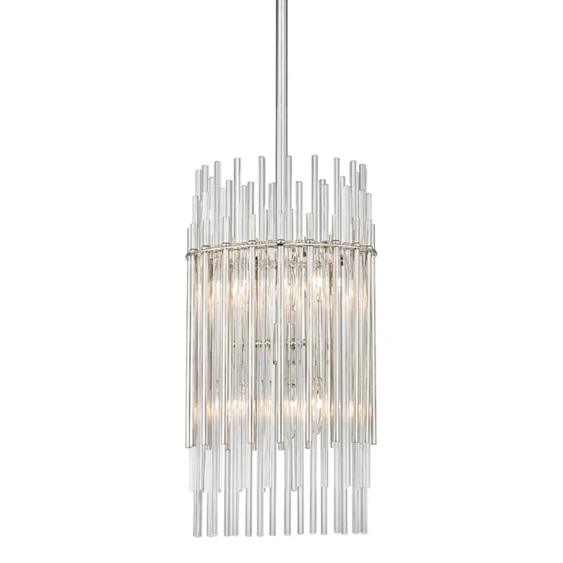 Wallis 6-Light Pendant in Polished Nickel 10.5W x 19.75H