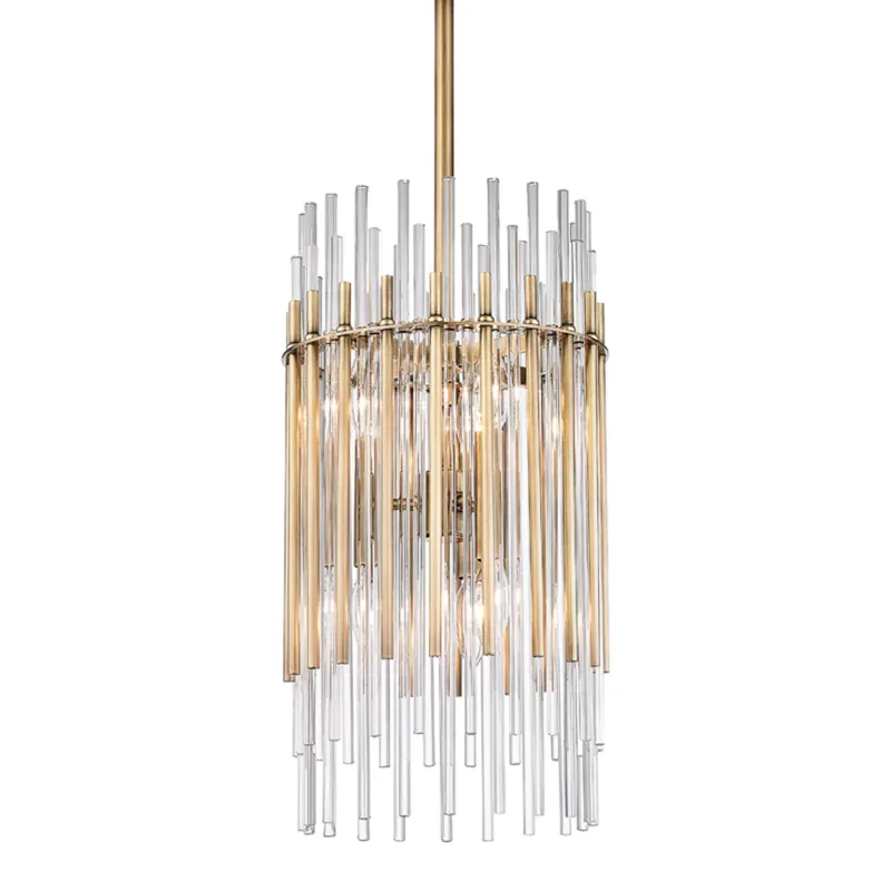 Wallis 6-Light Pendant in Aged Brass 10.5W x 19.75H