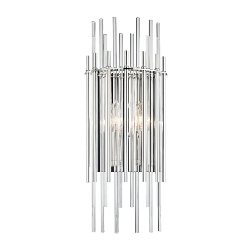 Wallis 2-Light Wall Sconce in Polished Nickel 8W x 19.75H