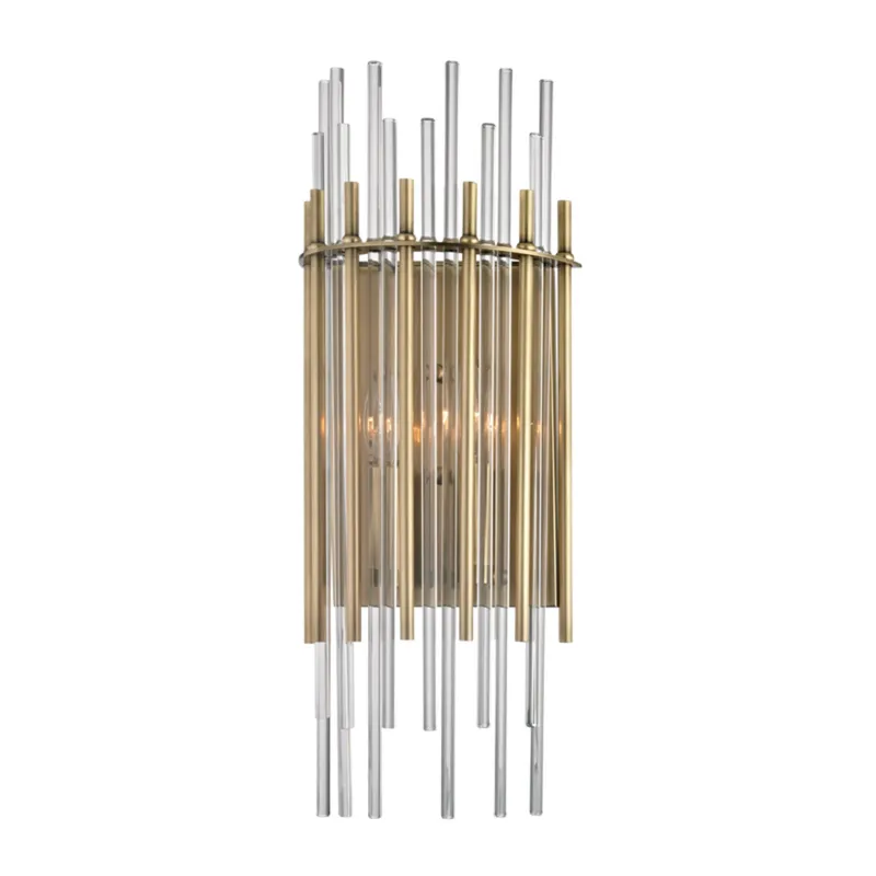 Wallis 2-Light Wall Sconce in Aged Brass 8W x 19.75H