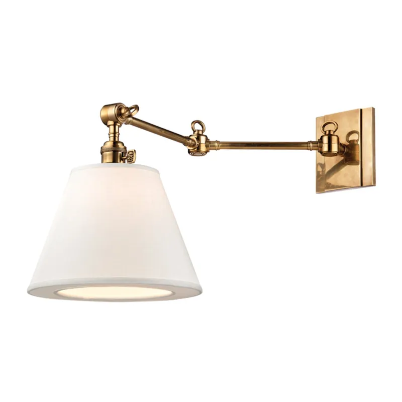 Hillsdale 1-Light Wall Sconce in Aged Brass 10W x 12.75H (0)