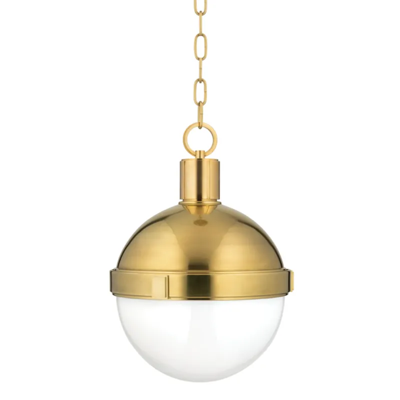 Lambert 1-Light Pendant in Aged Brass 12.5W x 16H