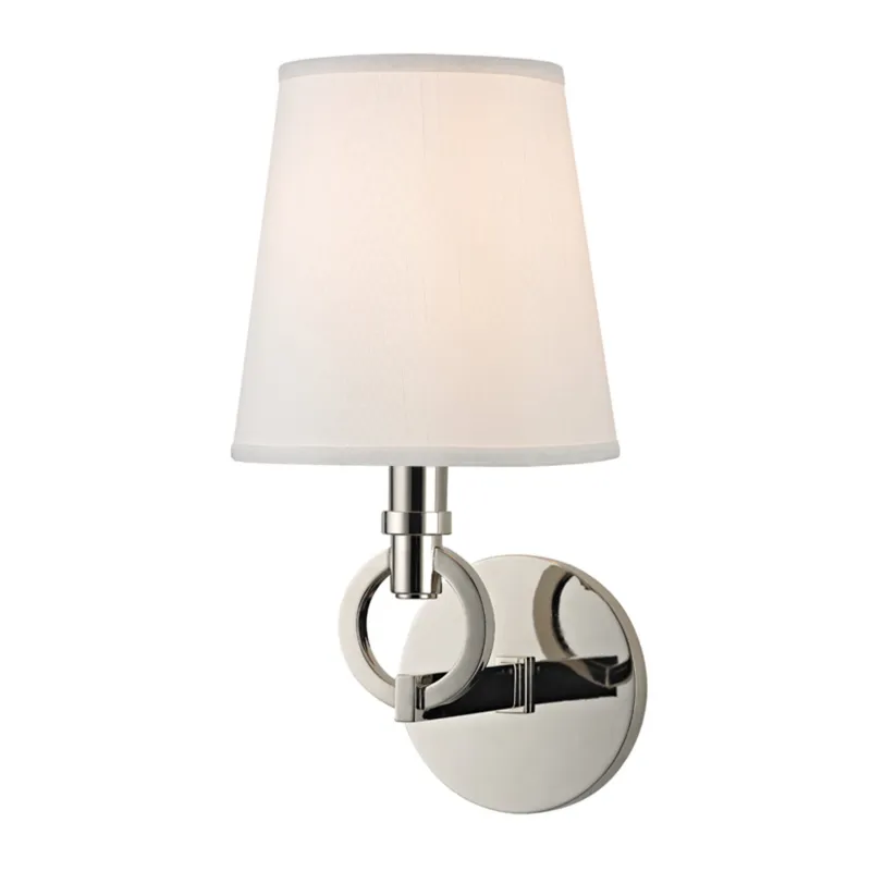Malibu 1-Light Wall Sconce in Polished Nickel 6.5W x 12.5H