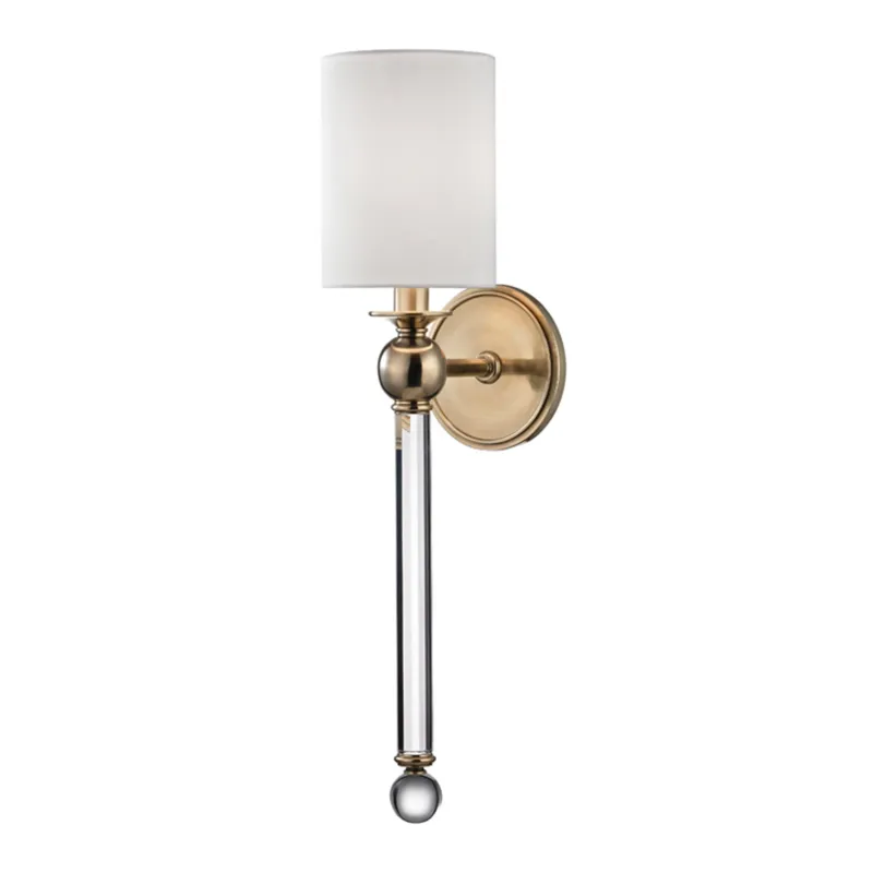 Gordon 1-Light Wall Sconce in Aged Brass 5W x 22.25H