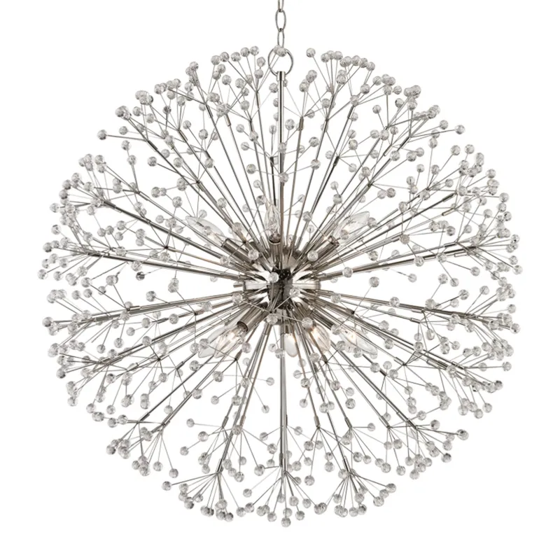 Dunkirk 10-Light Chandelier in Polished Nickel 30W x 29H