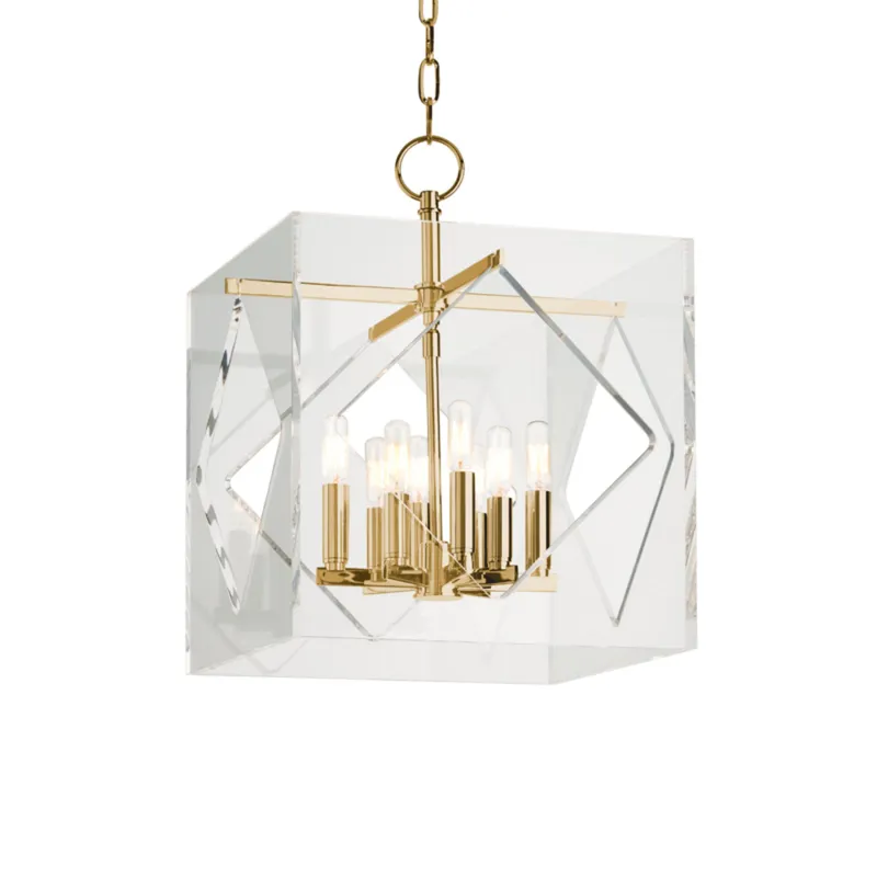 Travis 8-Light Lantern in Aged Brass 16L x 16W x 21.5H