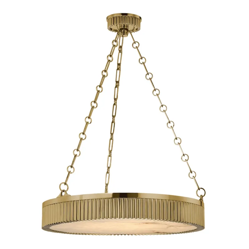 Lynden 5-Light Chandelier in Aged Brass 22W x 4.5H