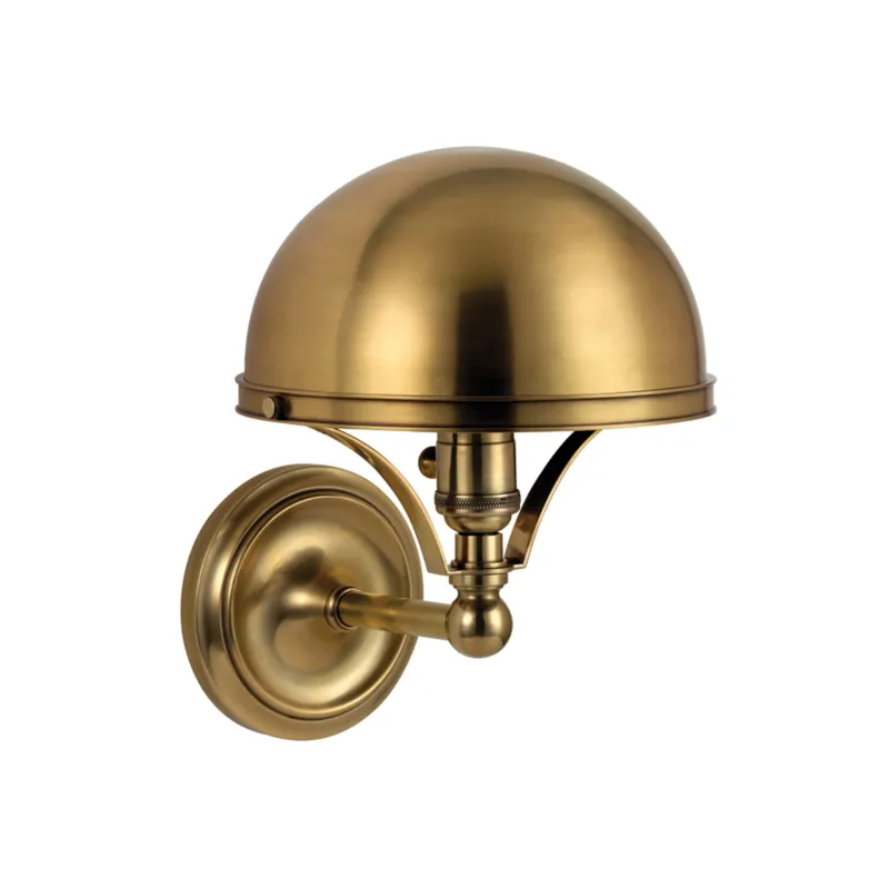 Covington 1-Light Wall Sconce in Aged Brass 7.75W x 10.5H
