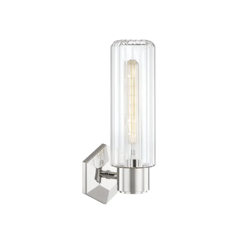 Roebling 1-Light Wall Sconce in Polished Nickel 4.75W x 14.5H