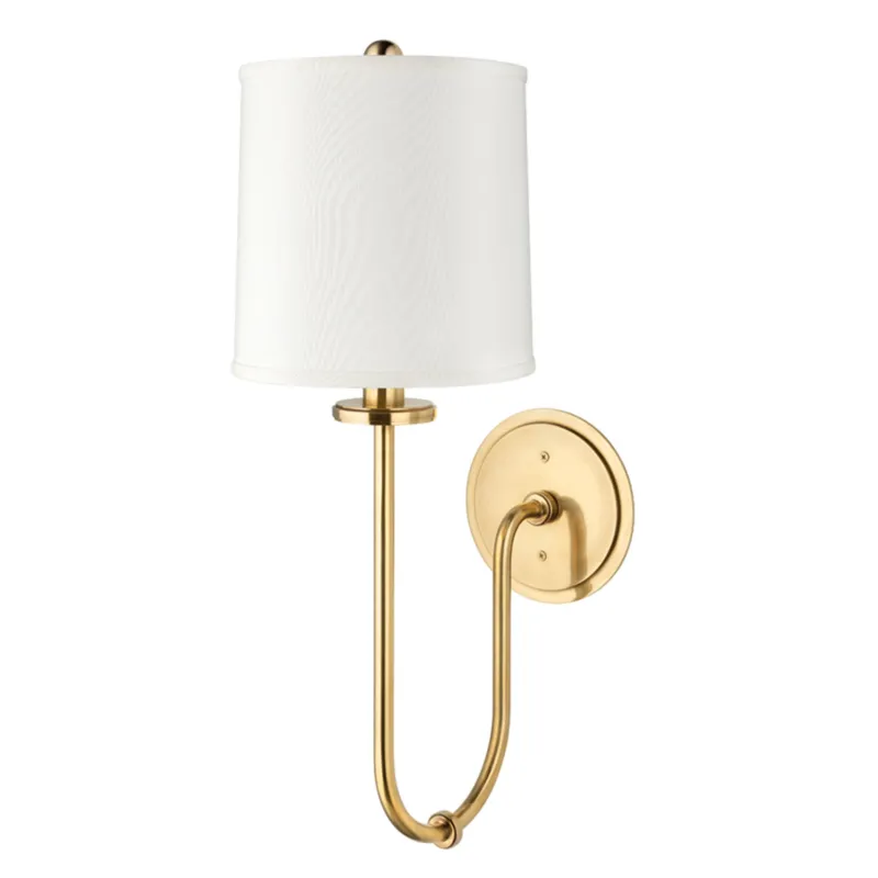 Jericho 1-Light Wall Sconce in Aged Brass 7W x 20.5H
