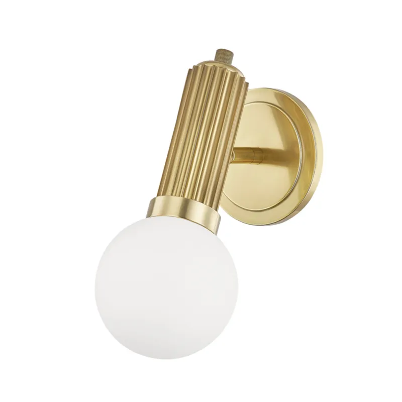 Reade 1-Light Wall Sconce in Aged Brass 5W x 11.75H