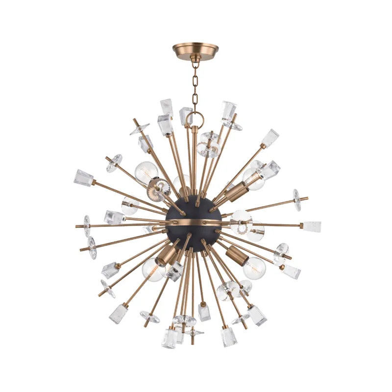 Liberty 6-Light Chandelier in Aged Brass 32W x 32H