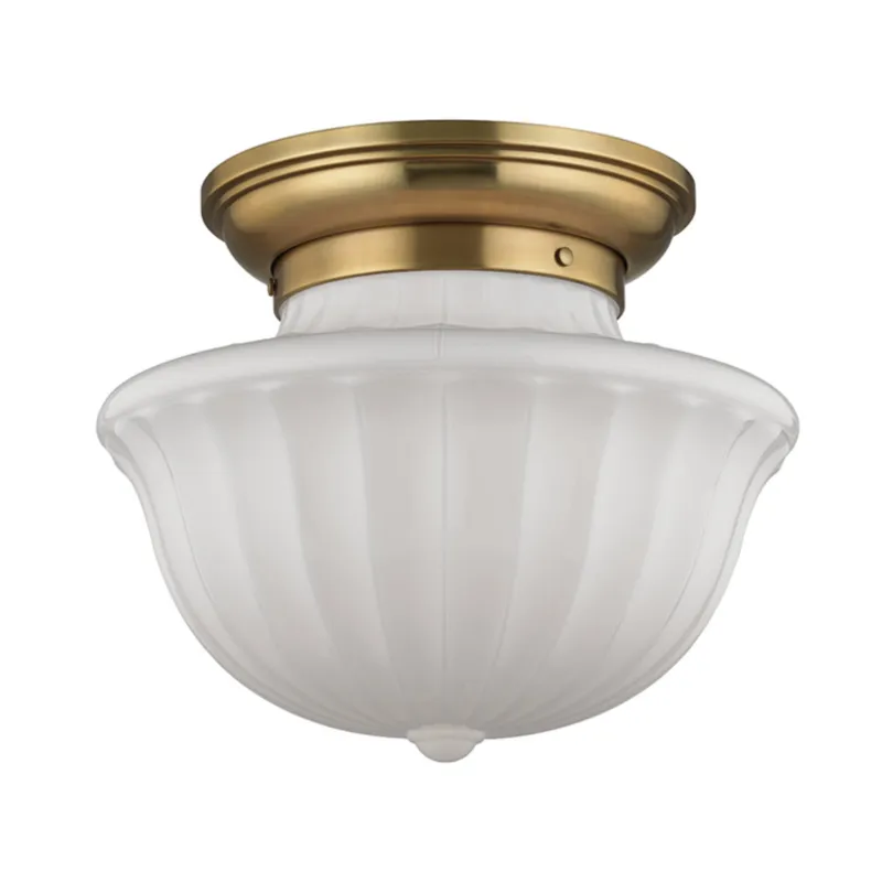 Dutchess 2-Light Flush Mount in Aged Brass 15W x 12.5H