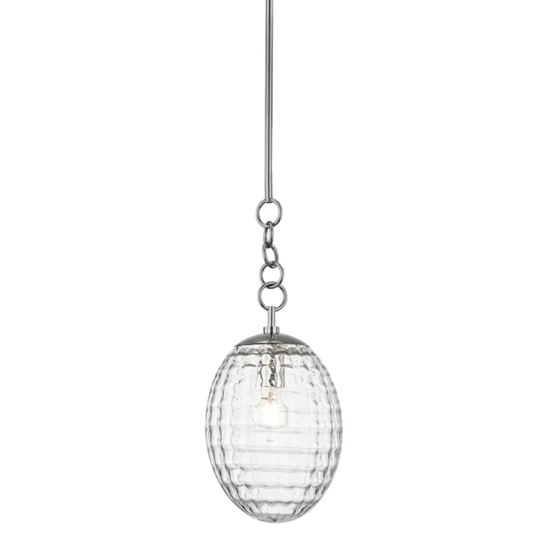 Venice 1-Light Pendant in Polished Nickel 8.5W x 22H