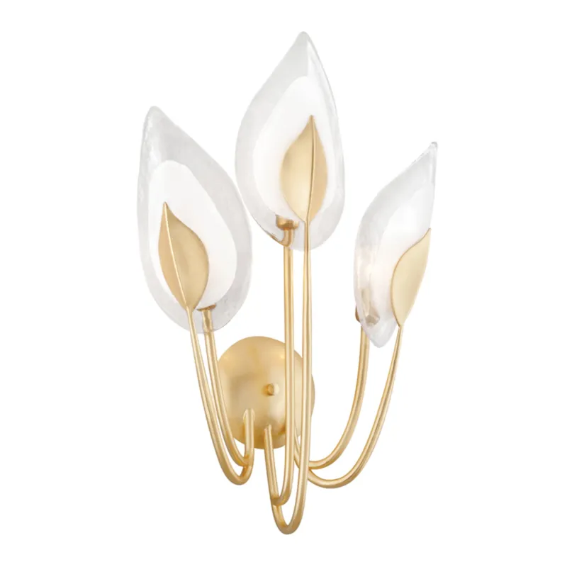 Blossom 3-Light Wall Sconce in Gold Leaf 15.75W x 34.25H