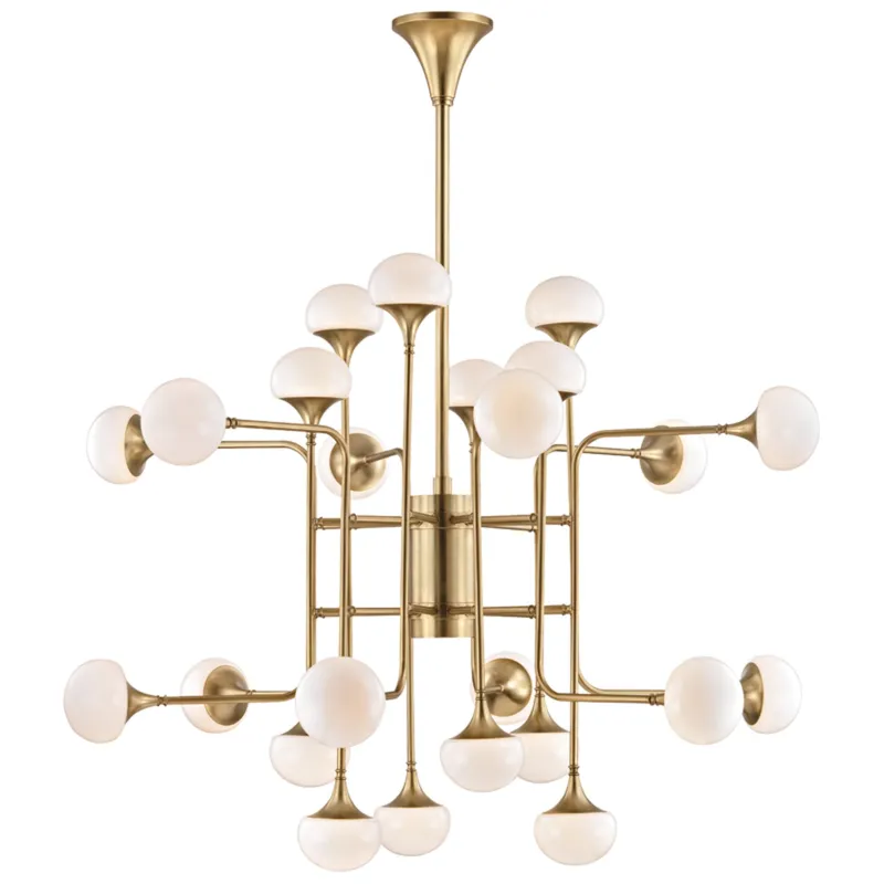 Fleming 24-Light Chandelier in Aged Brass 45.75W x 36.25H