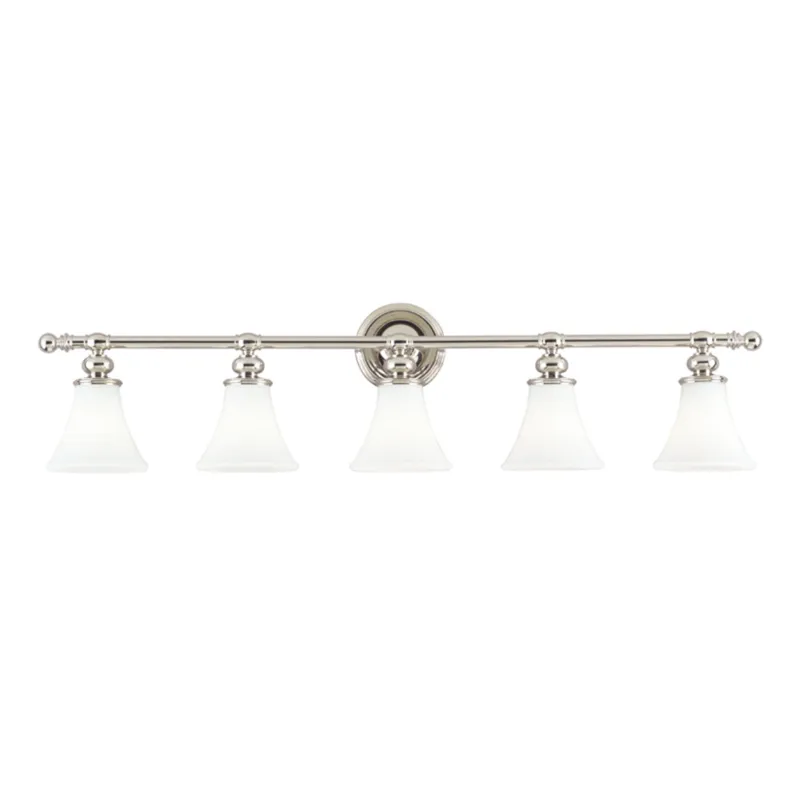 Weston 5-Light Bath and Vanity in Polished Nickel 42.75W x 10H