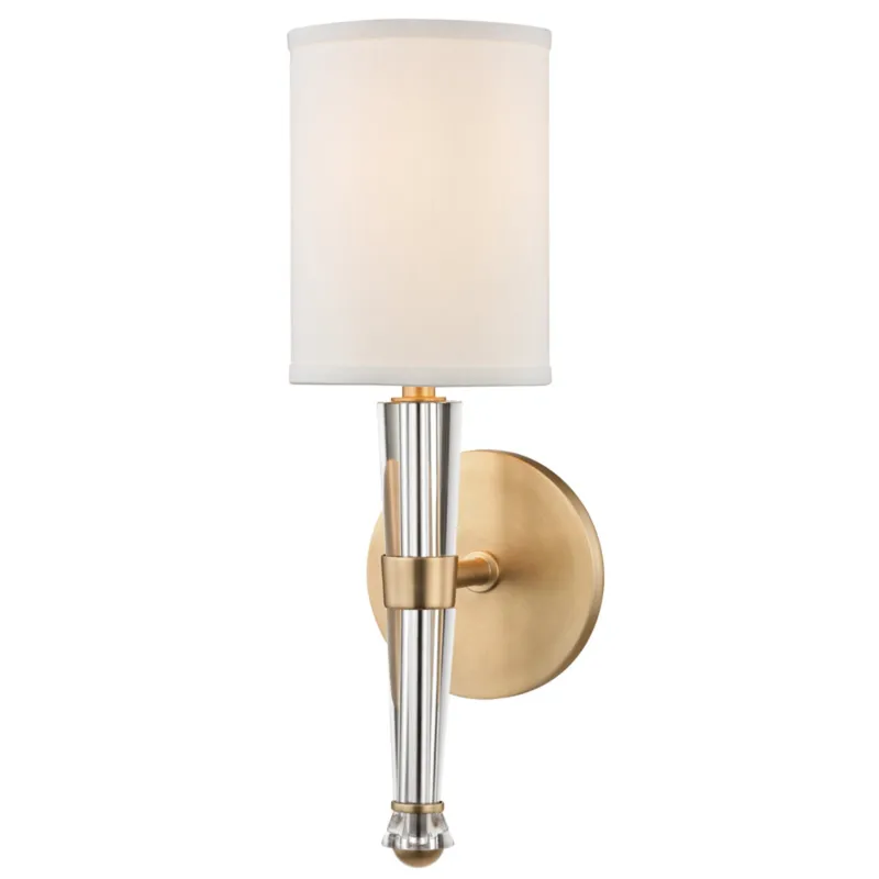 Volta 1-Light Wall Sconce in Aged Brass 4.75W x 15.25H