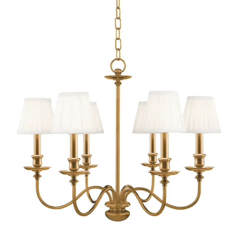 Menlo Park 6-Light Chandelier in Aged Brass 25W x 15.75H