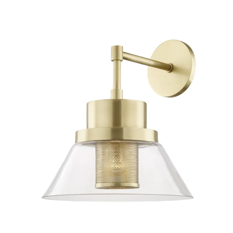Paoli 1-Light Wall Sconce in Aged Brass 12W x 15.25H