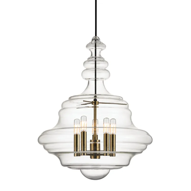 Washington 5-Light Lantern in Aged Brass 20W x 25.5H