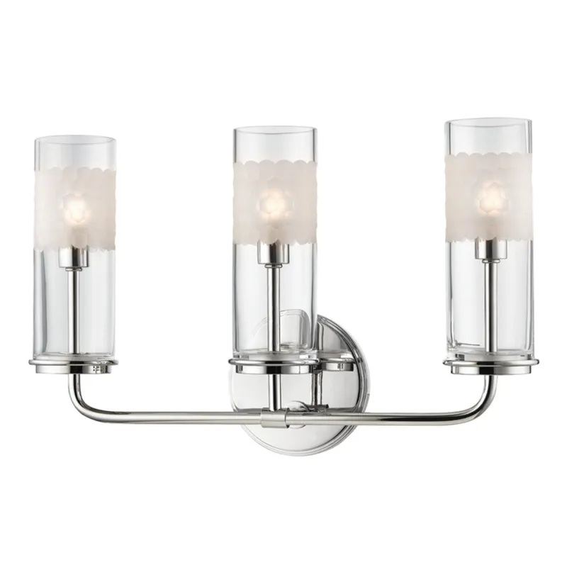 Wentworth 3-Light Bath and Vanity in Polished Nickel 16.25W x 10.25H