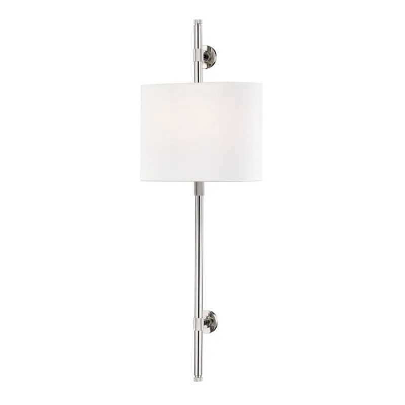 Bowery 2-Light Wall Sconce in Polished Nickel 12W x 34H