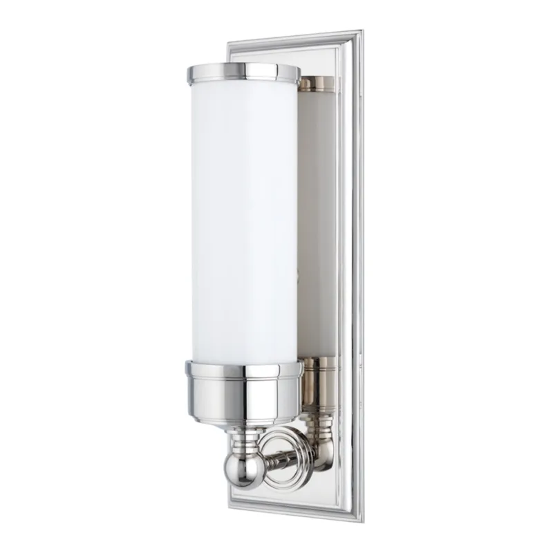Everett 1-Light Bath and Vanity in Polished Nickel 4.75W x 14.25H