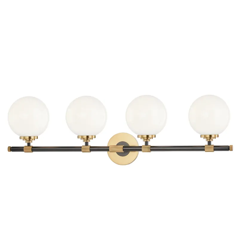 Bowery 4-Light Bath and Vanity in Aged Brass/Old Bronze 32.75W x 10H
