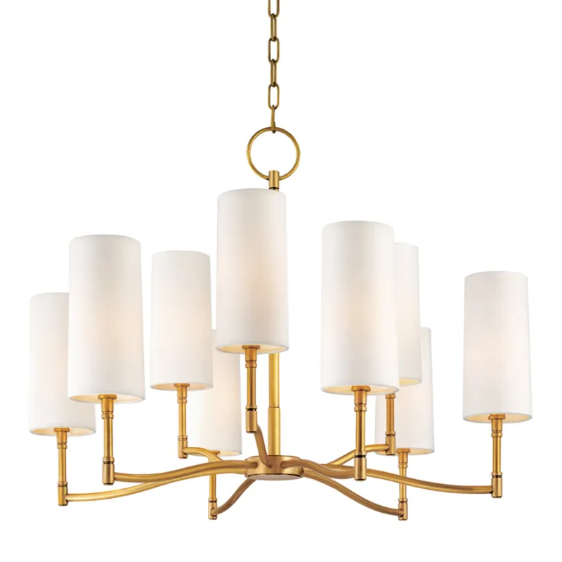 Dillon 9-Light Chandelier in Aged Brass 30W x 19.75H