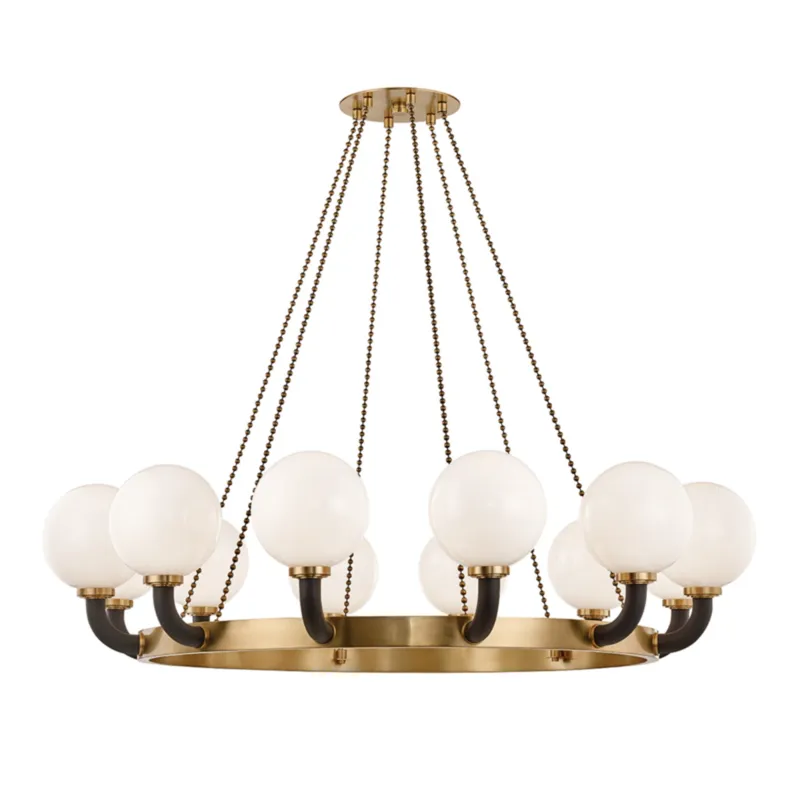 Werner 12-Light Chandelier in Aged Brass 61W x 14.5H