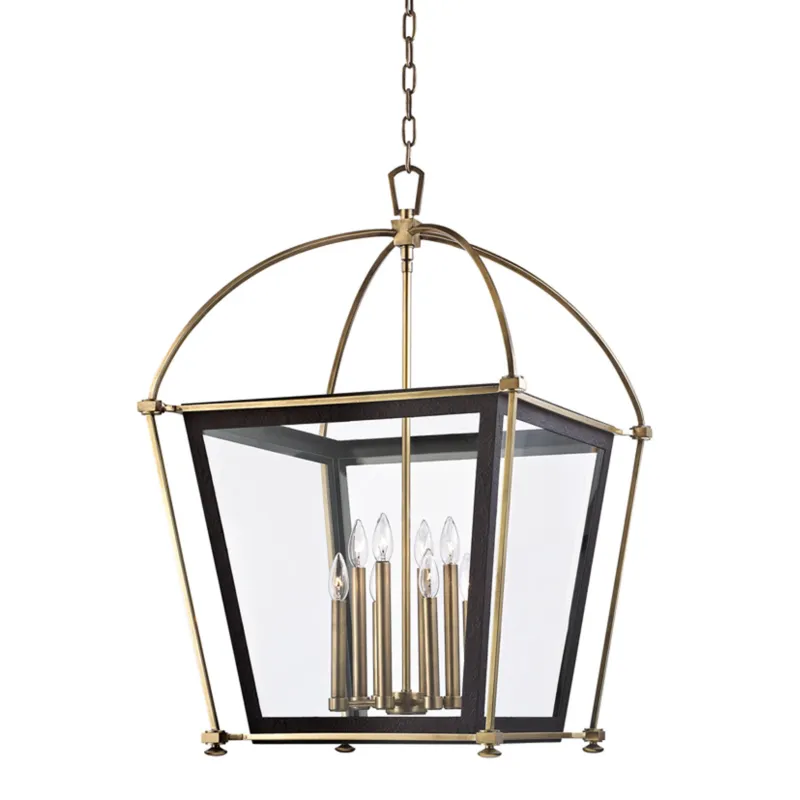 Hollis 8-Light Lantern in Aged Brass 23.75L x 23.75W x 35.75H