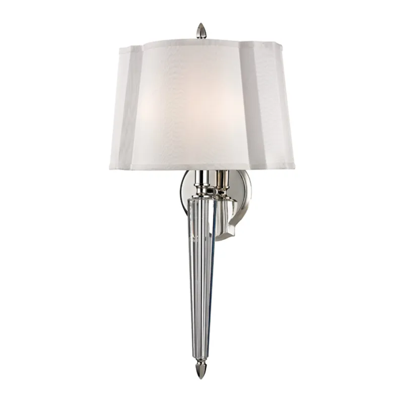 Oyster Bay 2-Light Wall Sconce in Polished Nickel 12W x 21.5H
