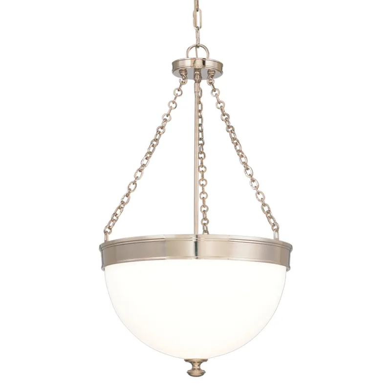 Barrington 3-Light Pendant in Polished Nickel 14W x 24H