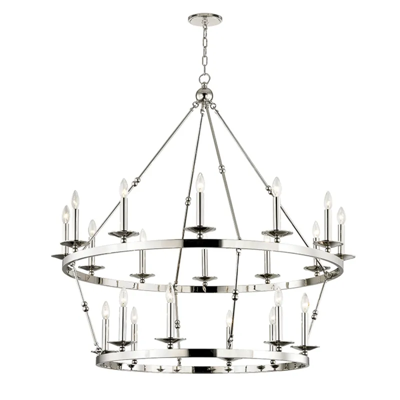 Allendale 20-Light Chandelier in Polished Nickel 46.75W x 38H