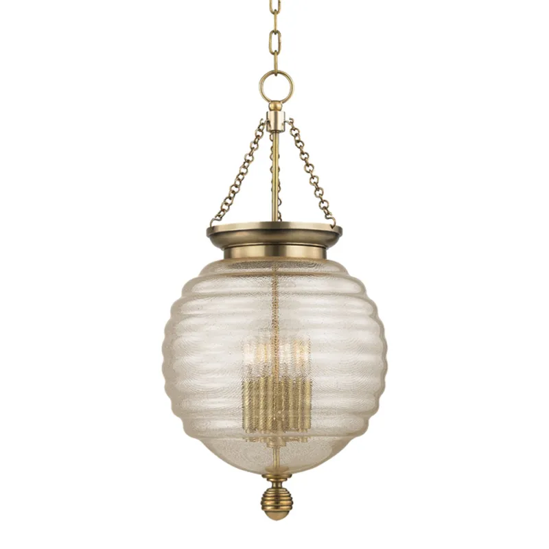 Coolidge 4-Light Pendant in Aged Brass 14W x 27H