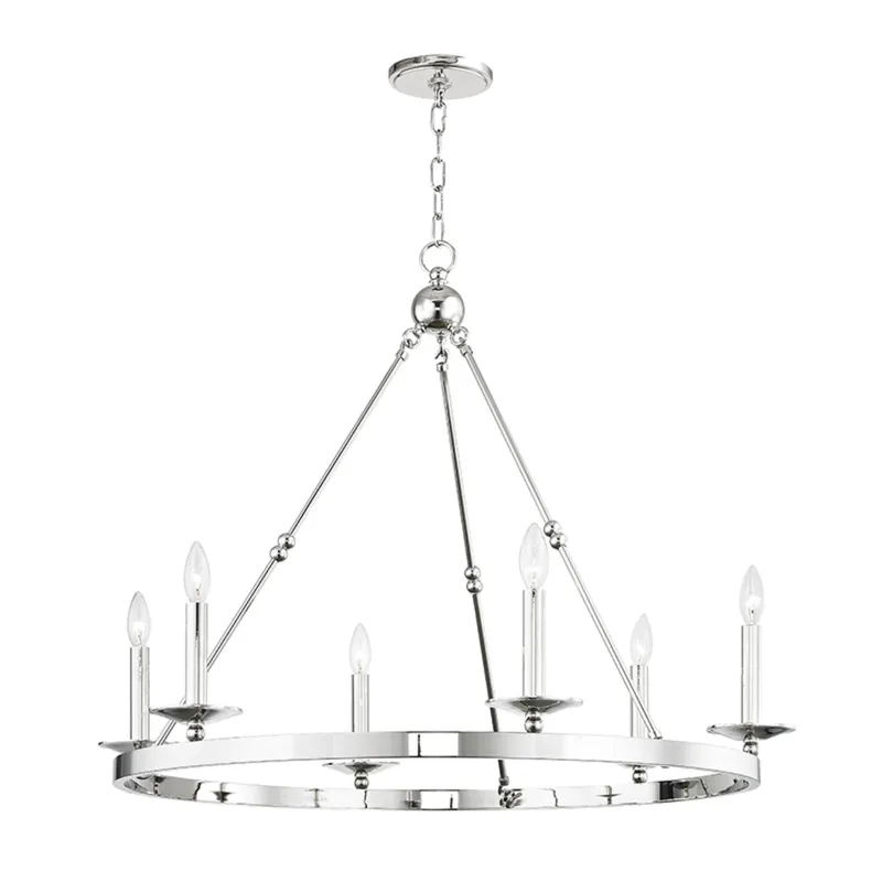 Allendale 6-Light Chandelier in Polished Nickel 35.75W x 27.75H