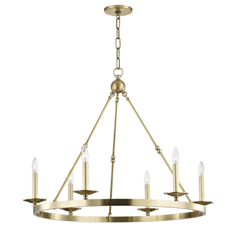 Allendale 6-Light Chandelier in Aged Brass 35.75W x 27.75H