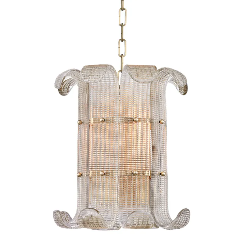 Brasher 4-Light Pendant in Aged Brass 14.5W x 15.75H