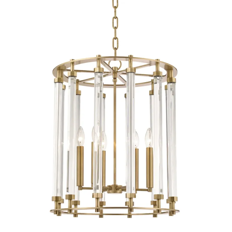 Haddon 6-Light Lantern in Aged Brass 18W x 23H