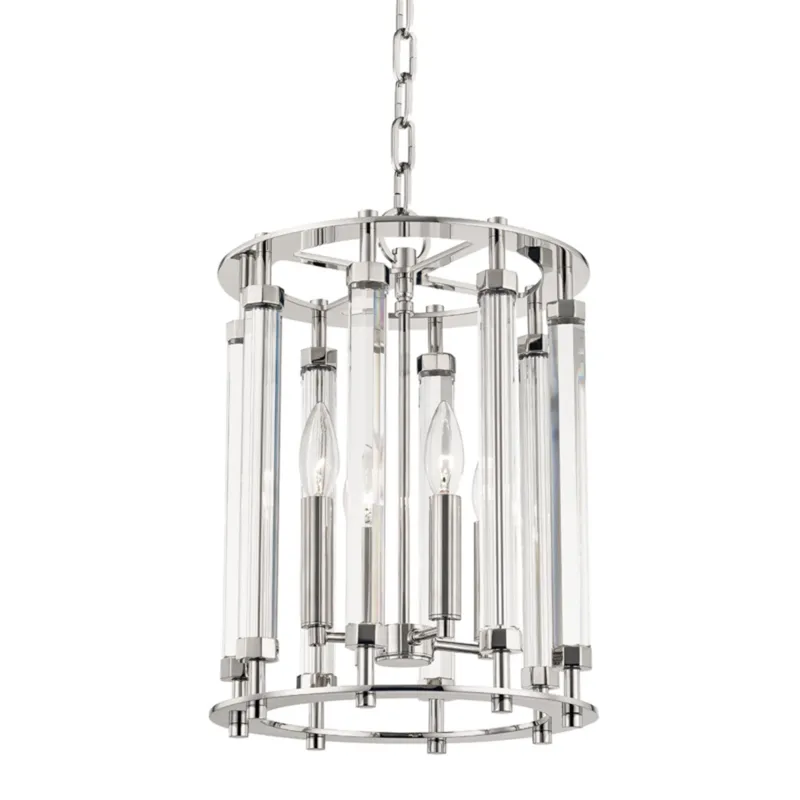 Haddon 4-Light Lantern in Polished Nickel 12W x 17.25H