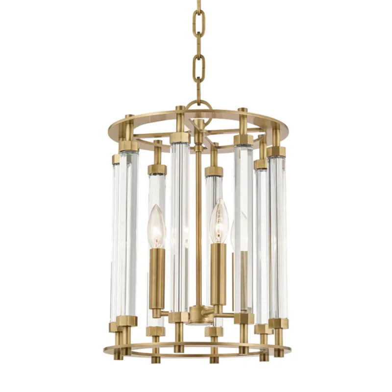 Haddon 4-Light Lantern in Aged Brass 12W x 17.25H