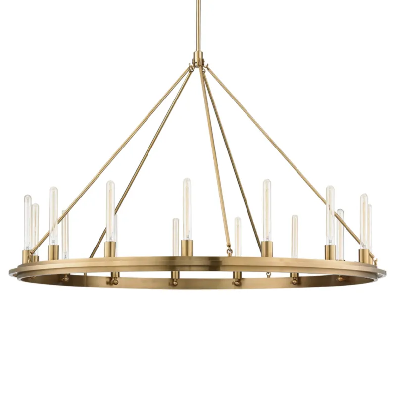 Chambers 15-Light Chandelier in Aged Brass 58.25W x 38.25H